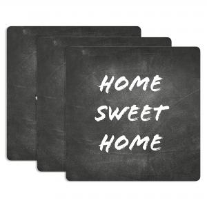 Sottotutto decorato in Legno QUADRATO Sotto bicchiere, piatto, pentola HOME SWEET HOME Blackboard - 10x10 cm Set 3 pz del brand Lupia, categoria: Idee regalo e bomboniere > Bomboniere > Bomboniere Segnaposto.