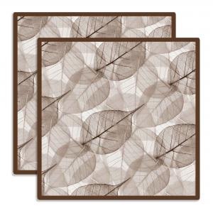 Sottotutto decorato in Legno QUADRATO Sotto bicchiere, piatto, pentola LEAVES BROWN - 10x10 cm Set 3 pz del brand Lupia, categoria: Idee regalo e bomboniere > Bomboniere > Bomboniere Segnaposto.