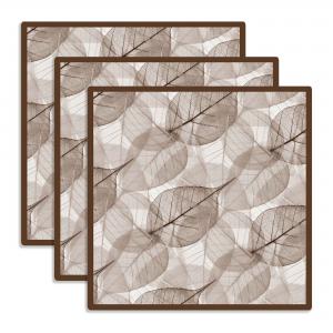 Sottotutto decorato in Legno QUADRATO Sotto bicchiere, piatto, pentola LEAVES BROWN - 10x10 cm Set 3 pz del brand Lupia, categoria: Idee regalo e bomboniere > Bomboniere > Bomboniere Segnaposto.