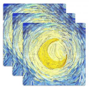 Sottotutto decorato in Legno QUADRATO Sotto bicchiere, piatto, pentola NOTTE STELLATA - 10x10 cm Set 3 pz del brand Lupia, categoria: Idee regalo e bomboniere > Bomboniere > Bomboniere Segnaposto.