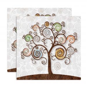 Sottotutto decorato Albero della Vita in Legno QUADRATO Sotto bicchiere, piatto, pentola TREE WHITE - 10x10 cm Set 3 pz del brand Lupia, categoria: Idee regalo e bomboniere > Bomboniere > Bomboniere Segnaposto.