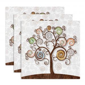 Sottotutto decorato Albero della Vita in Legno QUADRATO Sotto bicchiere, piatto, pentola TREE WHITE - 10x10 cm Set 3 pz del brand Lupia, categoria: Idee regalo e bomboniere > Bomboniere > Bomboniere Segnaposto.