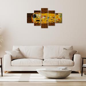 Quadro Moderno 5 pezzi in legno VOGUE 66X115 cm IL BACIO DI KLIMT del brand Lupia, categoria: Arredo e decorazioni > Quadri e Tele > Quadri a pannelli.