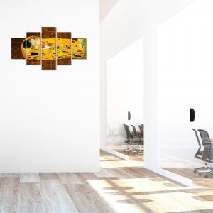 Quadro Moderno 5 pezzi in legno VOGUE 66X115 cm IL BACIO DI KLIMT del brand Lupia, categoria: Arredo e decorazioni > Quadri e Tele > Quadri a pannelli.
