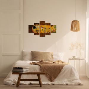 Quadro Moderno 5 pezzi in legno VOGUE 66X115 cm IL BACIO DI KLIMT del brand Lupia, categoria: Arredo e decorazioni > Quadri e Tele > Quadri a pannelli.
