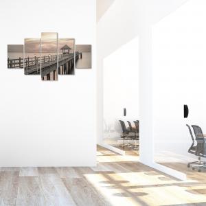 Quadro Moderno 5 pezzi in legno VOGUE 83X145 cm MOLO AL TRAMONTO del brand Lupia, categoria: Arredo e decorazioni > Quadri e Tele > Quadri a pannelli.