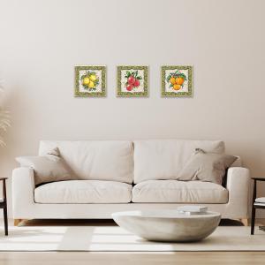 Set 3 pezzi Quadri su tela tema natura Canvas Day 38x38 cm FRUIT del brand Lupia, categoria: Arredo e decorazioni > Quadri e Tele > Quadri su tela.