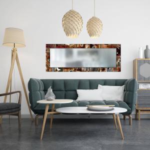 Specchio da parete lungo Moderno VINTAGE 44x127 cm con cornice stampata - Vintage   Brown del brand Lupia, categoria: Complementi d'arredo > Specchi e specchiere > Specchi da parete.