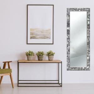 Specchio da parete lungo Moderno LETTERS 44x127 cm con cornice stampata - Letters   Black del brand Lupia, categoria: Complementi d'arredo > Specchi e specchiere > Specchi da parete.