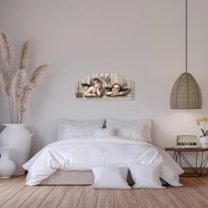 Quadro moderno Capezzale sacro angels 42x92 cm CUPIDS BROWN su tavola lavorata del brand Lupia, categoria: Arredo e decorazioni > Decorazioni da parete > Capezzali.
