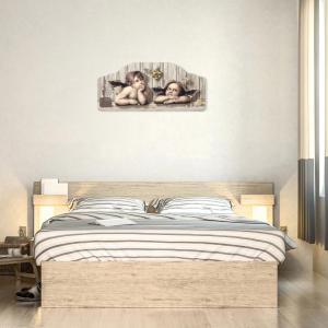 Quadro moderno Capezzale sacro angels 42x92 cm CUPIDS BROWN su tavola lavorata del brand Lupia, categoria: Arredo e decorazioni > Decorazioni da parete > Capezzali.