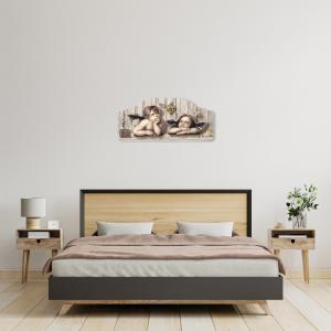 Quadro moderno Capezzale sacro angels 42x92 cm CUPIDS BROWN su tavola lavorata del brand Lupia, categoria: Arredo e decorazioni > Decorazioni da parete > Capezzali.
