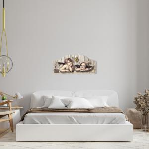 Quadro moderno Capezzale sacro angels 42x92 cm CUPIDS BROWN su tavola lavorata del brand Lupia, categoria: Arredo e decorazioni > Decorazioni da parete > Capezzali.
