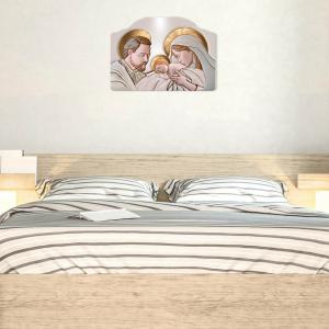 Quadro moderno Capezzale sacra famiglia 46x65 cm THE KISS CERAMIC su tavola lavorata del brand Lupia, categoria: Arredo e decorazioni > Decorazioni da parete > Capezzali.
