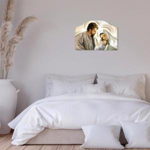 Quadro moderno Capezzale sacra famiglia 46x65 cm NATIVITY BROWN su tavola lavorata del brand Lupia, categoria: Arredo e decorazioni > Decorazioni da parete > Capezzali.