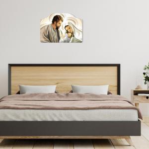 Quadro moderno Capezzale sacra famiglia 46x65 cm NATIVITY BROWN su tavola lavorata del brand Lupia, categoria: Arredo e decorazioni > Decorazioni da parete > Capezzali.