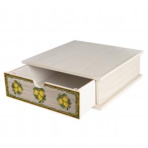 Contenitore Porta Capsule e Cialde caffÃ¨ Cassetto ORGANIZER Shabby LIMONI DI SICILIA 33x33 cm in legno del brand Lupia, categoria: Tavola e cucina > Portapane, Contenitori e Organizer > Organizer.