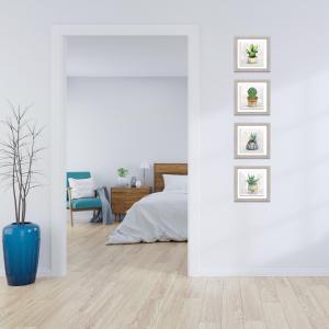 Set 4 QUADRI su CERAMICA cornice Shabby MODERN Beige BOTANY SHABBY - 18x18 cm del brand Lupia, categoria: Arredo e decorazioni > Quadri e Tele > Quadri su ceramica.