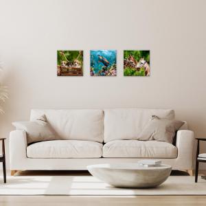 Set 3 pezzi Quadri su tela Canvas Day 38x38 cm ANIMALS del brand Lupia, categoria: Arredo e decorazioni > Quadri e Tele > Quadri su tela.