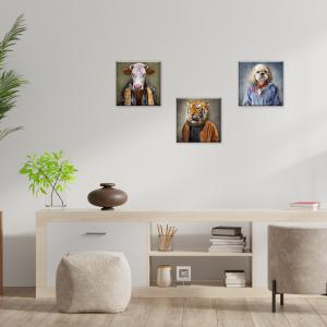 Set 3 pezzi Quadri su tela Canvas Day 38x38 cm SURREAL ANIMALS del brand Lupia, categoria: Arredo e decorazioni > Quadri e Tele > Quadri su tela.