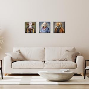 Set 3 pezzi Quadri su tela Canvas Day 38x38 cm SURREAL ANIMALS del brand Lupia, categoria: Arredo e decorazioni > Quadri e Tele > Quadri su tela.