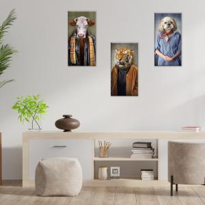 Set 3 pezzi Quadri su tela Canvas Day 38x75 cm SURREAL ANIMALS del brand Lupia, categoria: Arredo e decorazioni > Quadri e Tele > Quadri su tela.