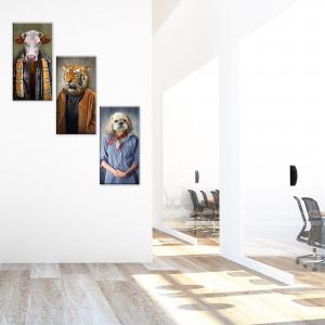 Set 3 pezzi Quadri su tela Canvas Day 38x75 cm SURREAL ANIMALS del brand Lupia, categoria: Arredo e decorazioni > Quadri e Tele > Quadri su tela.