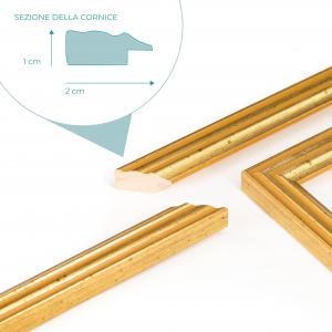 Cornice portafoto Oro da parete BLITZ dorata, per foto, stampe artistiche, poster, quadri moderni - 10x15 cm del brand Lupia, categoria: Arredo e decorazioni > Cornici e Portafoto > Cornici portafoto da parete.