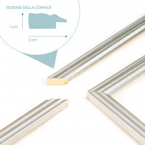 Cornice portafoto da parete argento SILVER, per foto, stampe artistiche, poster, quadri moderni - 50x70 cm del brand Lupia, categoria: Arredo e decorazioni > Cornici e Portafoto > Cornici portafoto da parete.