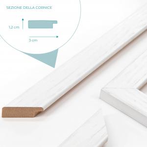 Cornice portafoto in legno da parete Shabby Chic WHITE bianca, per foto, stampe artistiche, poster, quadri moderni - 70x100 cm del brand Lupia, categoria: Arredo e decorazioni > Cornici e Portafoto > Cornici portafoto da parete.