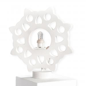 Lampada da tavolo in legno ROSONE SALENTINO 21x21 cm LUMINARIA d'arredo pugliese - Lampadina Bianco Caldo del brand Lupia, categoria: Artigianato salentino > Luminarie Salentine > Luminaria.