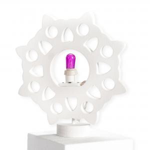 Lampada da tavolo in legno ROSONE SALENTINO 21x21 cm LUMINARIA d'arredo pugliese - Lampadina Bianco Caldo del brand Lupia, categoria: Artigianato salentino > Luminarie Salentine > Luminaria.