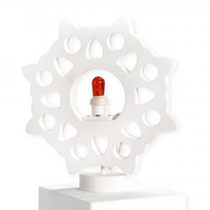 Lampada da tavolo in legno ROSONE SALENTINO 21x21 cm LUMINARIA d'arredo pugliese - Lampadina Bianco Caldo del brand Lupia, categoria: Artigianato salentino > Luminarie Salentine > Luminaria.