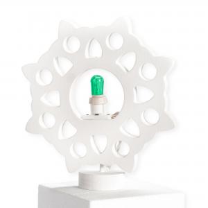 Lampada da tavolo in legno ROSONE SALENTINO 21x21 cm LUMINARIA d'arredo pugliese - Lampadina Bianco Caldo del brand Lupia, categoria: Artigianato salentino > Luminarie Salentine > Luminaria.