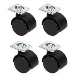Set di 4 Ruote per mobili Ã˜ 4 cm Nere piroettanti, Rotelle con piastra di montaggio e viti incluse del brand Lupia, categoria: Bricolage e fai da te > Fai da te > Ferramenta.