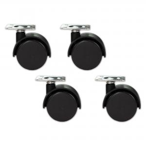 Set di 4 Ruote per mobili Ã˜ 4 cm Nere piroettanti, Rotelle con piastra di montaggio e viti incluse del brand Lupia, categoria: Bricolage e fai da te > Fai da te > Ferramenta.