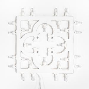 Lampada da Parete in Legno CEMENTINA SALENTINA Grande 52x52 cm LUMINARIA d'arredo pugliese 28 lampadine - Lampadine Colorate del brand Lupia, categoria: Artigianato salentino > Luminarie Salentine > Luminaria.