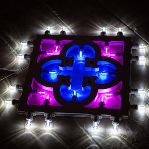 Lampada da Parete in Legno CEMENTINA SALENTINA Grande 52x52 cm LUMINARIA d'arredo pugliese 28 lampadine - Lampadine Colorate del brand Lupia, categoria: Artigianato salentino > Luminarie Salentine > Luminaria.