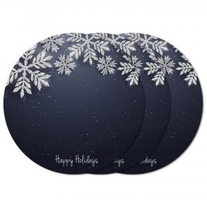 Sottotutto decorato Blu in Legno Rotondo Sotto bicchiere, piatto, pentola Natale CHRISTMAS D Happy Holidays - 32 cm 1 pz del brand Lupia, categoria: Tavola e cucina > Accessori per la Tavola > Sottopentole, Sottopiatti e Sottobicchieri.
