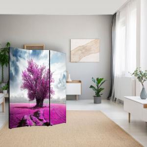 Separe' per interni, Divisorio 135,6 x H 176 x P 3,1 cm ALBERO SOLITARIO VIOLET paravento 3 Ante in legno con Tele stampate fronte retro Soggetto unico del brand Lupia, categoria: Complementi d'arredo > Paraventi e separÃ¨ > Paraventi decorativi bifacciali.