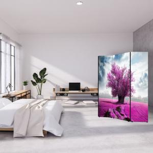 Separe' per interni, Divisorio 135,6 x H 176 x P 3,1 cm ALBERO SOLITARIO VIOLET paravento 3 Ante in legno con Tele stampate fronte retro Soggetto unico del brand Lupia, categoria: Complementi d'arredo > Paraventi e separÃ¨ > Paraventi decorativi bifacciali.