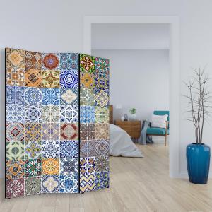 Separe' per interni, Divisorio 135,6 x H 176 x P 3,1 cm AZULEJOS COLOR paravento 3 Ante in legno con Tele stampate fronte retro Soggetto unico del brand Lupia, categoria: Complementi d'arredo > Paraventi e separÃ¨ > Paraventi decorativi bifacciali.