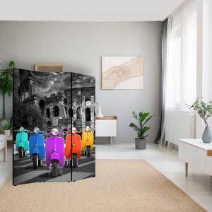 Separe' per interni, Divisorio 135,6 x H 176 x P 3,1 cm COLOSSEO CON VESPE paravento 3 Ante in legno con Tele stampate fronte retro Soggetto unico del brand Lupia, categoria: Complementi d'arredo > Paraventi e separÃ¨ > Paraventi decorativi bifacciali.