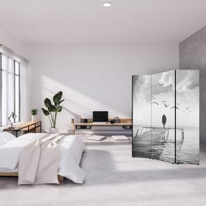 Separe' per interni, Divisorio 135,6 x H 176 x P 3,1 cm DONNA SUL PONTILE paravento 3 Ante in legno con Tele stampate fronte retro Soggetto unico del brand Lupia, categoria: Complementi d'arredo > Paraventi e separÃ¨ > Paraventi decorativi bifacciali.