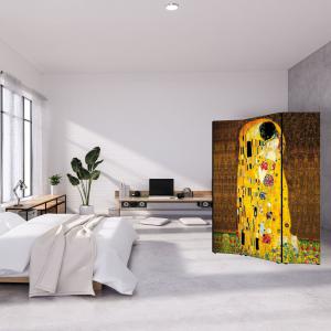 Separe' per interni, Divisorio 135,6 x H 176 x P 3,1 cm IL BACIO DI KLIMT paravento 3 Ante in legno con Tele stampate fronte retro Soggetto unico del brand Lupia, categoria: Complementi d'arredo > Paraventi e separÃ¨ > Paraventi decorativi bifacciali.