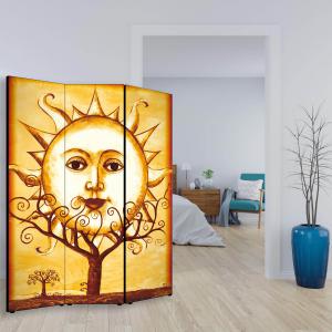 Separe' per interni, Divisorio 135,6 x H 176 x P 3,1 cm SUN paravento 3 Ante in legno con Tele stampate fronte retro Soggetto unico del brand Lupia, categoria: Complementi d'arredo > Paraventi e separÃ¨ > Paraventi decorativi bifacciali.
