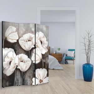 Separe' per interni, Divisorio 135,6 x H 176 x P 3,1 cm POPPY WHITE paravento 3 Ante in legno con Tele stampate fronte retro Soggetto unico del brand Lupia, categoria: Complementi d'arredo > Paraventi e separÃ¨ > Paraventi decorativi bifacciali.