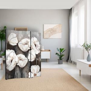 Separe' per interni, Divisorio 135,6 x H 176 x P 3,1 cm POPPY WHITE paravento 3 Ante in legno con Tele stampate fronte retro Soggetto unico del brand Lupia, categoria: Complementi d'arredo > Paraventi e separÃ¨ > Paraventi decorativi bifacciali.