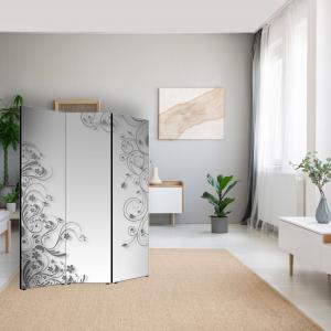 Separe' per interni, Divisorio 135,6 x H 176 x P 3,1 cm MODERN FLOWER GREY paravento 3 Ante in legno con Tele stampate fronte retro Soggetto unico del brand Lupia, categoria: Complementi d'arredo > Paraventi e separÃ¨ > Paraventi decorativi bifacciali.