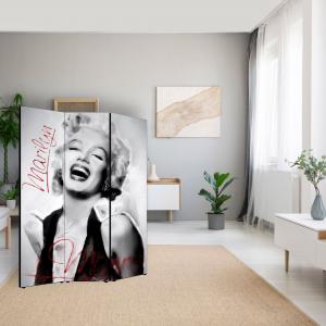 Separe' per interni, Divisorio 135,6 x H 176 x P 3,1 cm MARILYN PAINTED BLACK paravento 3 Ante in legno con Tele stampate fronte retro Soggetto unico del brand Lupia, categoria: Complementi d'arredo > Paraventi e separÃ¨ > Paraventi decorativi bifacciali.